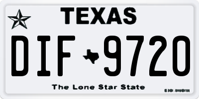 TX license plate DIF9720