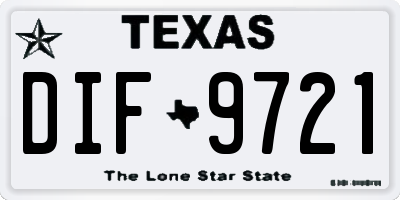 TX license plate DIF9721