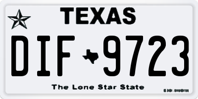 TX license plate DIF9723