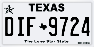 TX license plate DIF9724