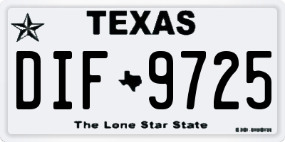 TX license plate DIF9725