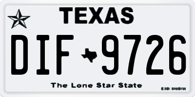 TX license plate DIF9726