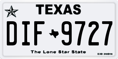 TX license plate DIF9727