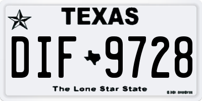 TX license plate DIF9728