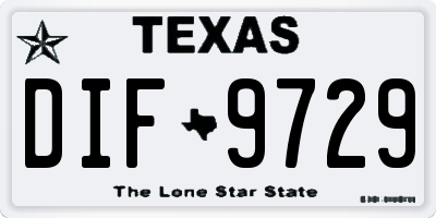 TX license plate DIF9729