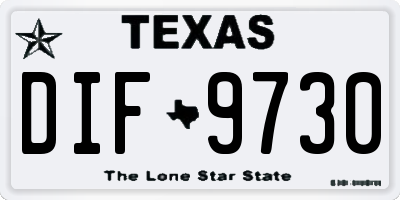 TX license plate DIF9730