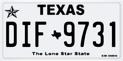 TX license plate DIF9731