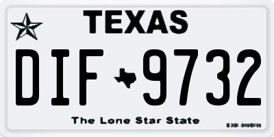 TX license plate DIF9732