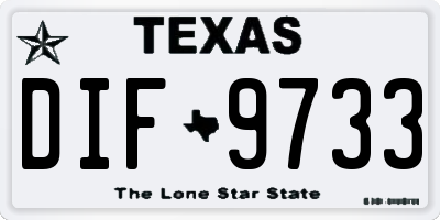 TX license plate DIF9733