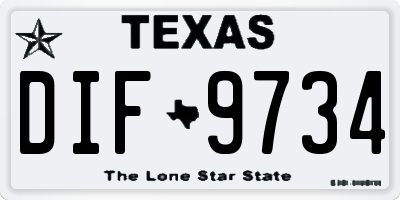 TX license plate DIF9734
