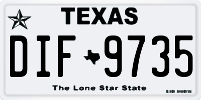 TX license plate DIF9735