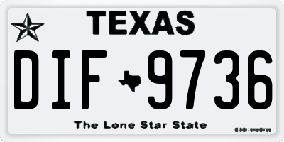 TX license plate DIF9736