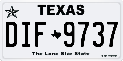 TX license plate DIF9737