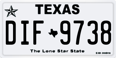 TX license plate DIF9738