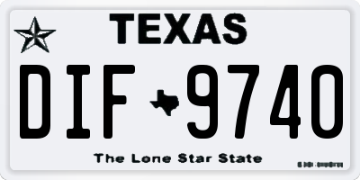 TX license plate DIF9740