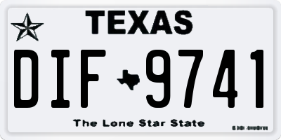 TX license plate DIF9741