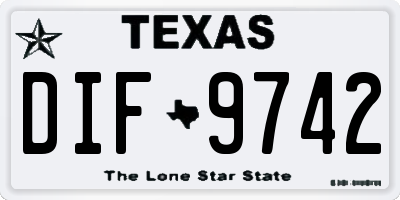 TX license plate DIF9742