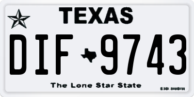 TX license plate DIF9743