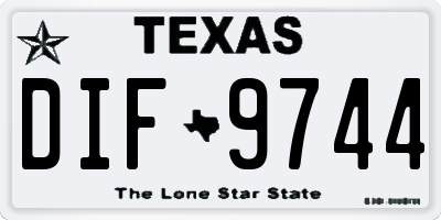 TX license plate DIF9744