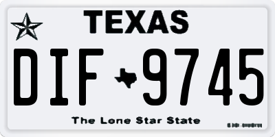 TX license plate DIF9745