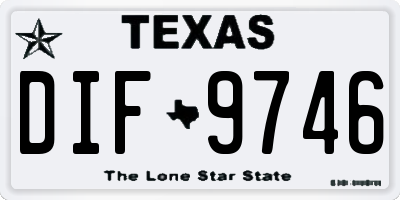 TX license plate DIF9746