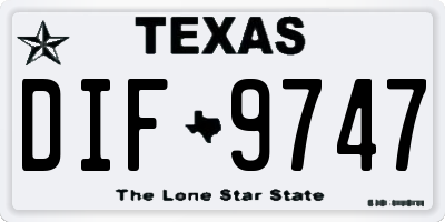 TX license plate DIF9747