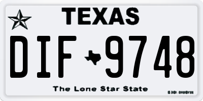 TX license plate DIF9748