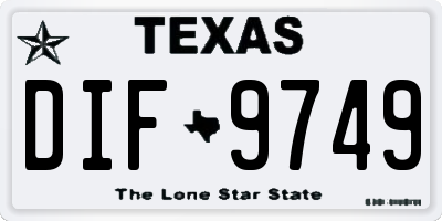 TX license plate DIF9749