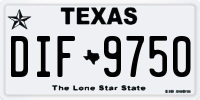 TX license plate DIF9750