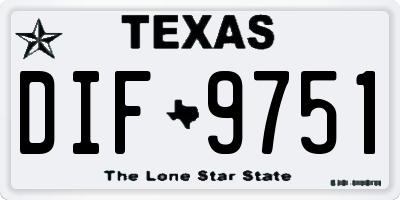 TX license plate DIF9751