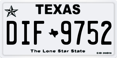 TX license plate DIF9752