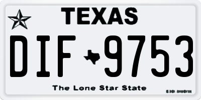 TX license plate DIF9753
