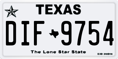 TX license plate DIF9754