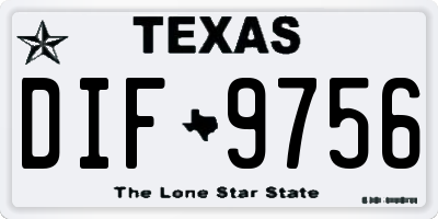 TX license plate DIF9756