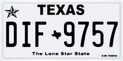 TX license plate DIF9757
