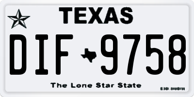 TX license plate DIF9758