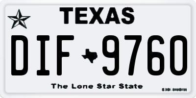 TX license plate DIF9760