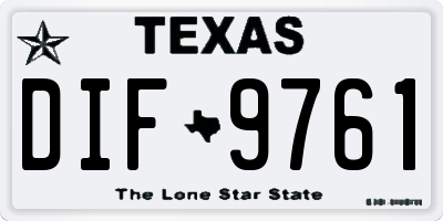 TX license plate DIF9761