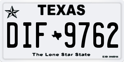 TX license plate DIF9762