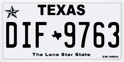 TX license plate DIF9763