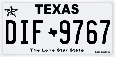 TX license plate DIF9767