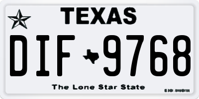 TX license plate DIF9768