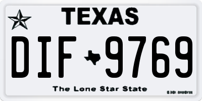 TX license plate DIF9769