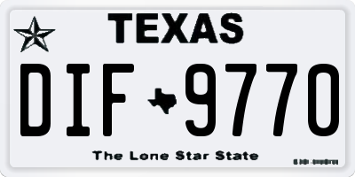 TX license plate DIF9770