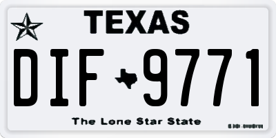 TX license plate DIF9771