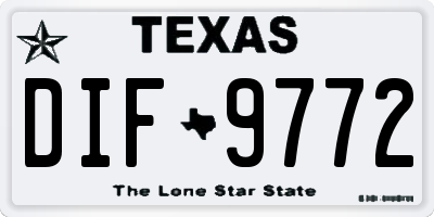 TX license plate DIF9772