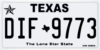 TX license plate DIF9773