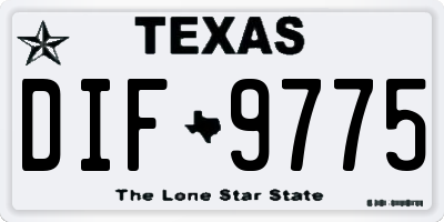 TX license plate DIF9775