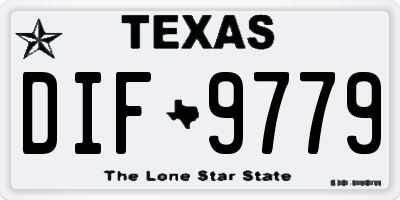 TX license plate DIF9779