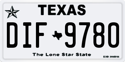 TX license plate DIF9780